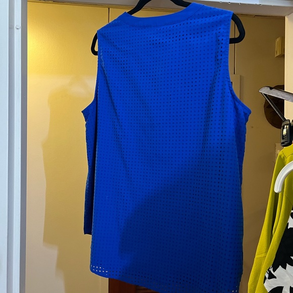Cynthia Rowley | Electric Blue buttoned sleeveless blouse cutout 1x 14/16 - Picture 3 of 10